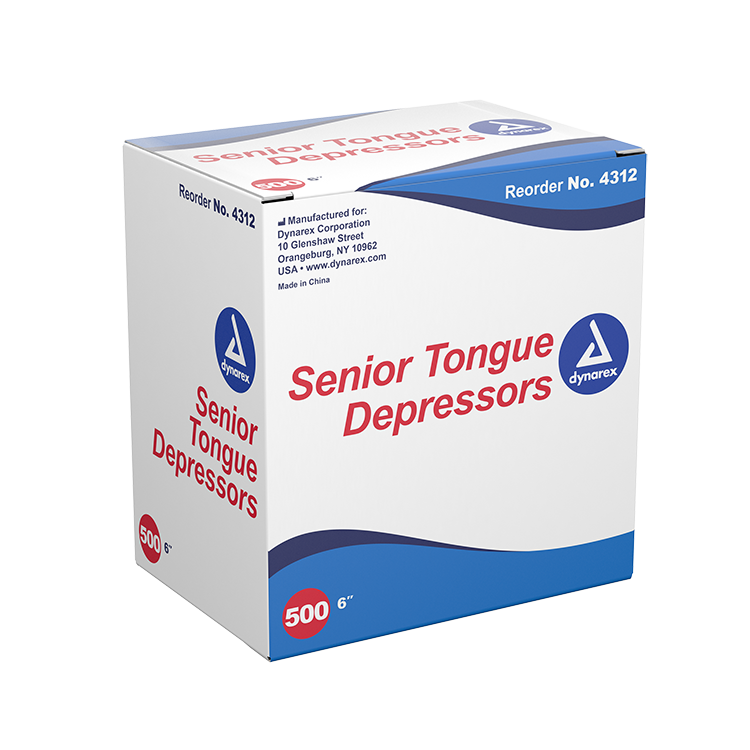 Tongue Depressor Dynarex 6 Inch Length Wood NonSterile (500/BX 10BX/CS) by Dynarex Corporation  ID 4312